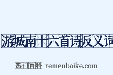 游城南十六首诗反义词是什么意思的图片